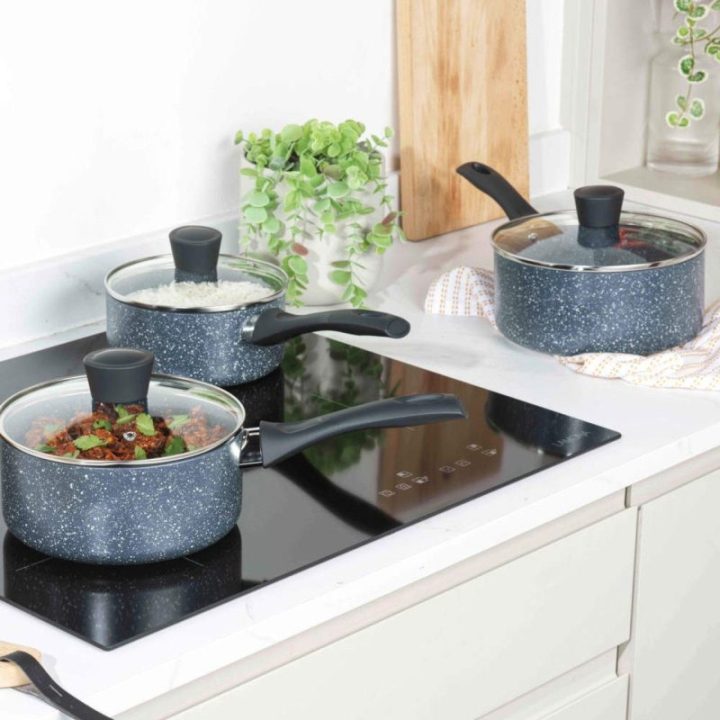 Puodų rinkinys Russell Hobbs Nightfall Stone, 3 vnt., 16, 18 ir 20 cm