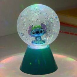 LED rutulinis šviestuvas su blizgučiais ir Stitch personažu Paladone, 17 cm
