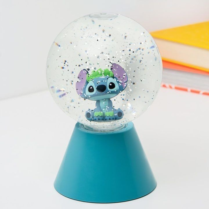 LED rutulinis šviestuvas su blizgučiais ir Stitch personažu Paladone, 17 cm