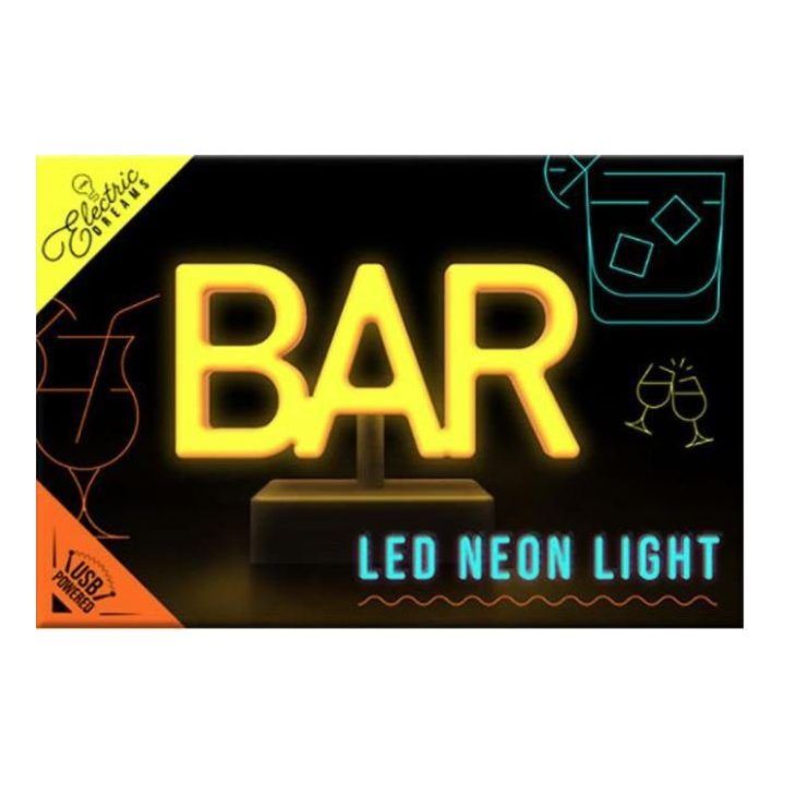 Neoninis LED stalo šviestuvas su baro užrašu Paladone, 19 cm, raudonas
