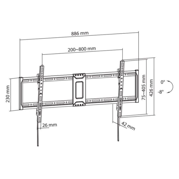 Sieninis televizoriaus laikiklis Sbox PLB-5948T-2, 43–90 colių, 70 kg