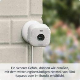 Į elektros lizdą jungiamos apsaugos kameros Amazon Blink Mini 2, 2 vnt., baltos