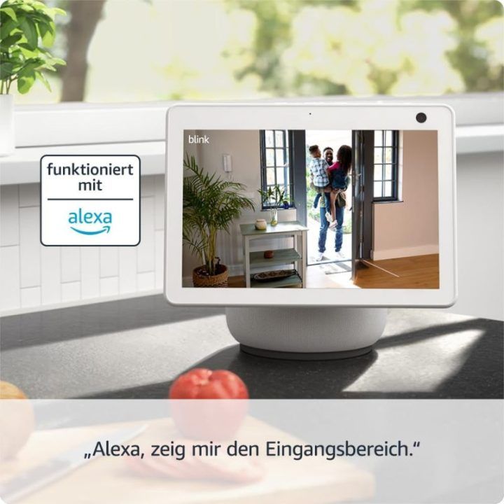 Į elektros lizdą jungiamos apsaugos kameros Amazon Blink Mini 2, 2 vnt., baltos