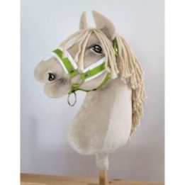 Hobby horse apynasris (kantaras) A3, reguliuojamas, laimo spalvos su baltu kailiuku - Super Hobby Horse