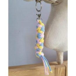 Hobby horse pavadys, pintas iš dvigubos virvės, mėlynas, šviesiai rožinis ir geltonas - Super Hobby Horse