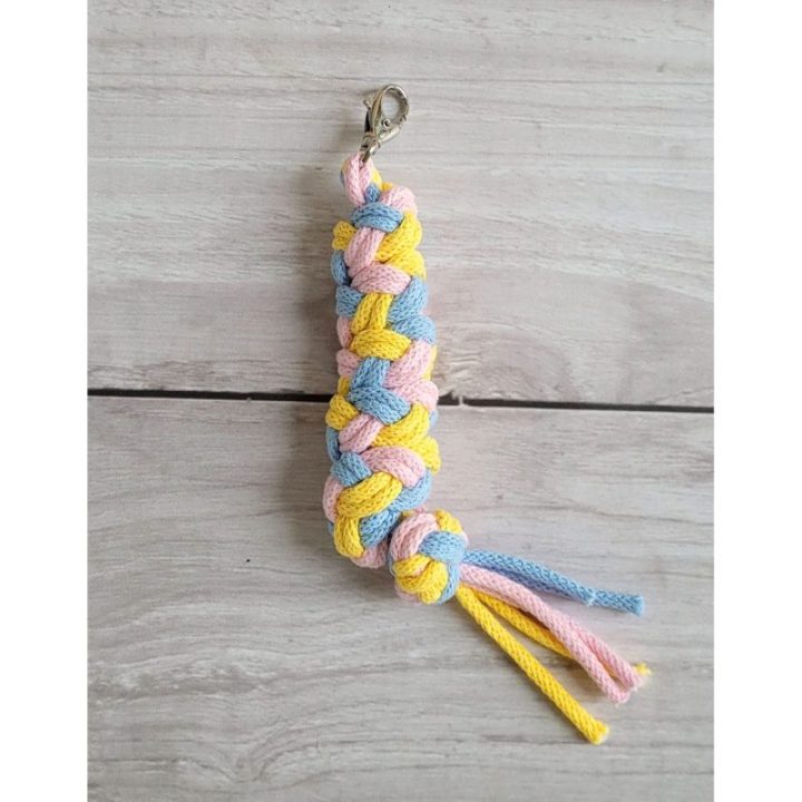 Hobby horse pavadys, pintas iš dvigubos virvės, mėlynas, šviesiai rožinis ir geltonas - Super Hobby Horse