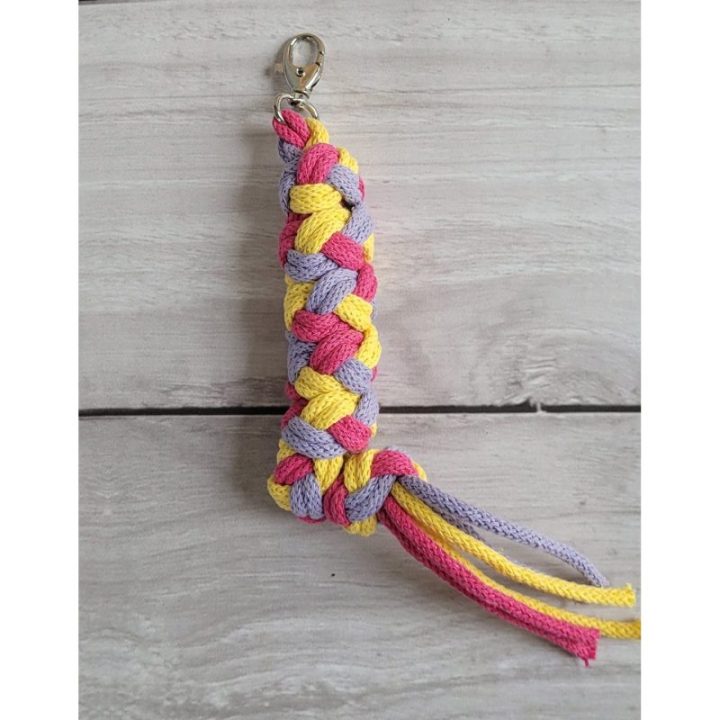 Hobby horse pavadys, pintas iš dvigubos virvės, tamsiai rožinis, violetinis ir geltonas - Super Hobby Horse