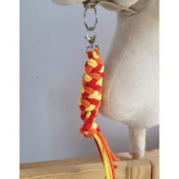 Hobby horse pavadys, pintas iš dvigubos virvės, raudonas, oranžinis ir geltonas - Super Hobby Horse