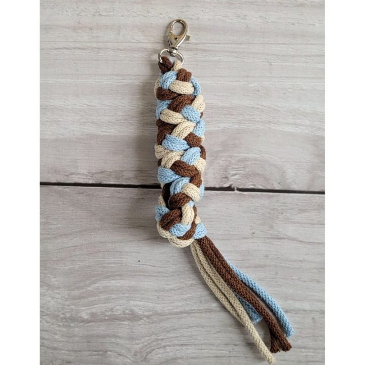 Hobby horse pavadys, pintas iš dvigubos virvės, mėlynas, šviesiai smėlio spalvos ir rudas - Super Hobby Horse