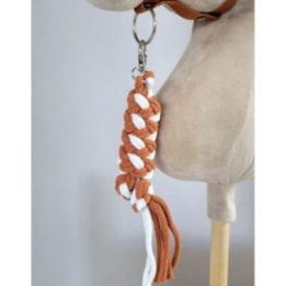 Hobby horse pavadys, pintas iš dvigubos virvės, baltas ir imbiero spalvos - Super Hobby Horse