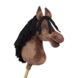 Hobby horse žirgas ant lazdos A3, bėras (rudas) - Super Hobby Horse Premium