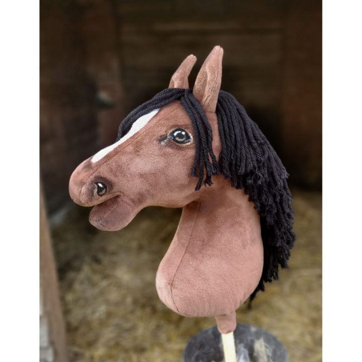 Hobby horse žirgas ant lazdos A3, bėras (rudas) - Super Hobby Horse Premium