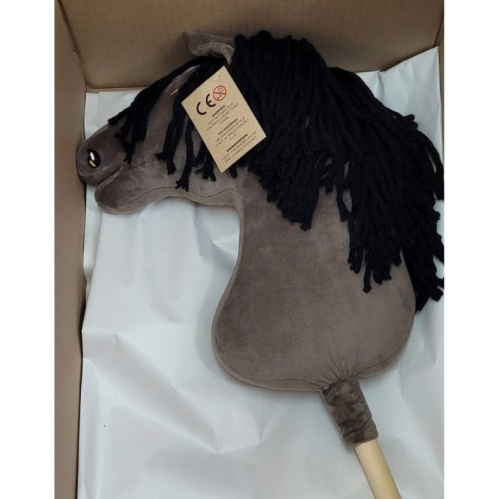 Hobby horse žirgas ant lazdos A3, 74 cm, pelėkas (pilkšvai rudas) - Super Hobby Horse Premium