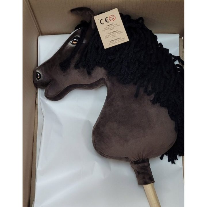 Hobby horse žirgas ant lazdos A3, tamsiai bėras (tamsiai rudas) - Super Hobby Horse Premium
