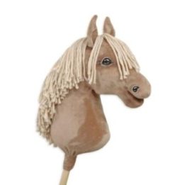 Hobby horse žirgas ant lazdos A3, palomino (auksinis su šviesiais karčiais) - Super Hobby Horse Premium