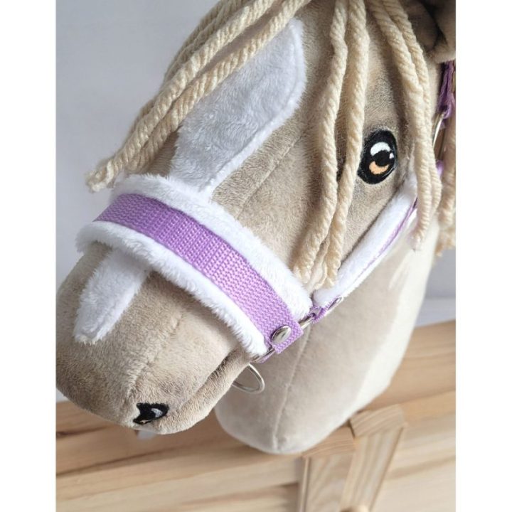 Hobby horse apynasris (kantaras) A3, reguliuojamas, violetinis su baltu kailiuku - Super Hobby Horse