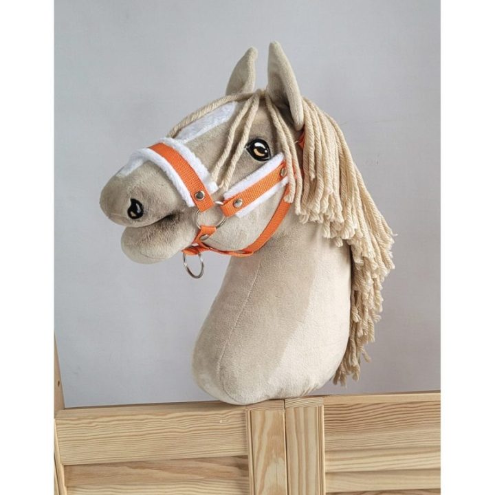 Hobby horse apynasris (kantaras) A3, reguliuojamas, oranžinis su baltu kailiuku - Super Hobby Horse