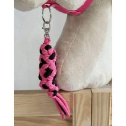 Hobby horse pavadys, pintas iš dvigubos virvės, juodas ir tamsiai rožinis - Super Hobby Horse