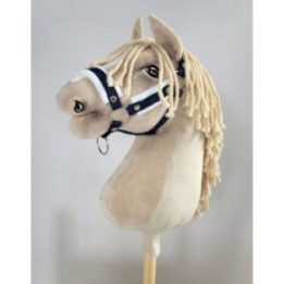 Hobby horse apynasris (kantaras) A3, reguliuojamas, tamsiai mėlynas su baltu kailiuku - Super Hobby Horse