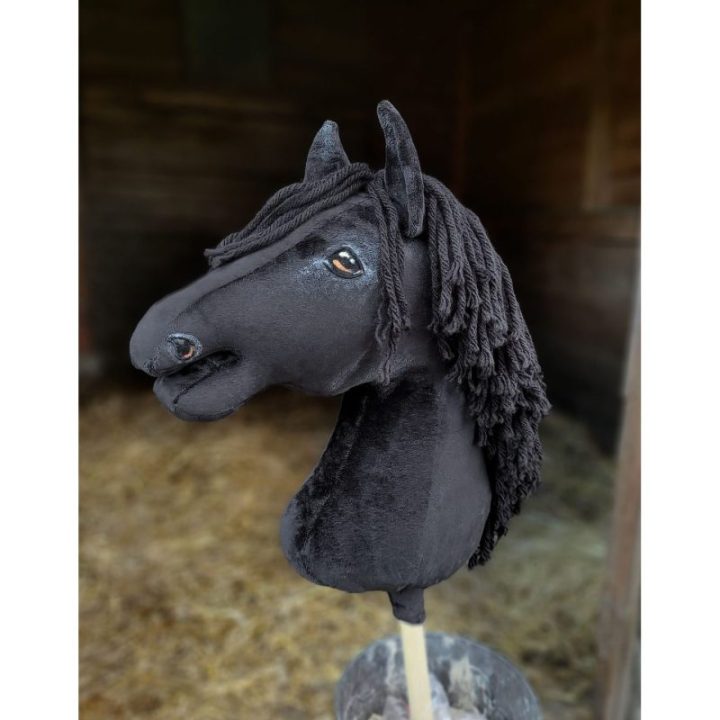 Hobby horse žirgas ant lazdos A3, juodbėris (juodas) - Super Hobby Horse Premium
