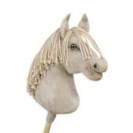 Hobby horse žirgas ant lazdos A3, kremelio spalvos - Super Hobby Horse Premium