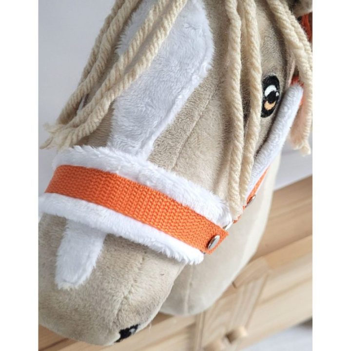 Hobby horse apynasris su pavadžiu A3, baltas ir oranžinis - Super Hobby Horse