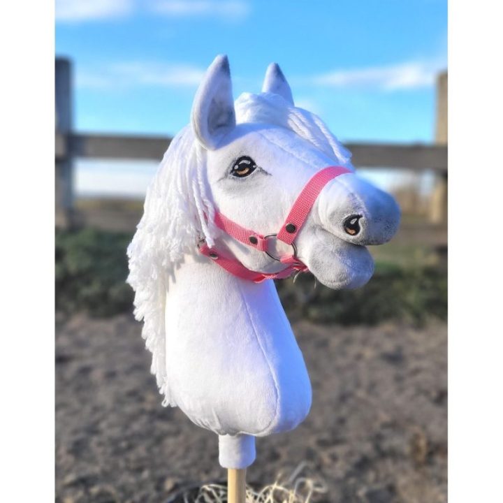 Hobby horse žirgas ant lazdos A3, baltas - Super Hobby Horse Premium