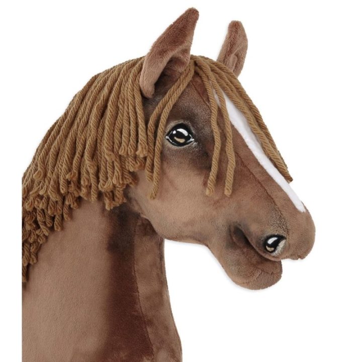 Hobby horse žirgas ant lazdos A3, tamsiai sartas (tamsiai rusvai rudas) - Super Hobby Horse Premium