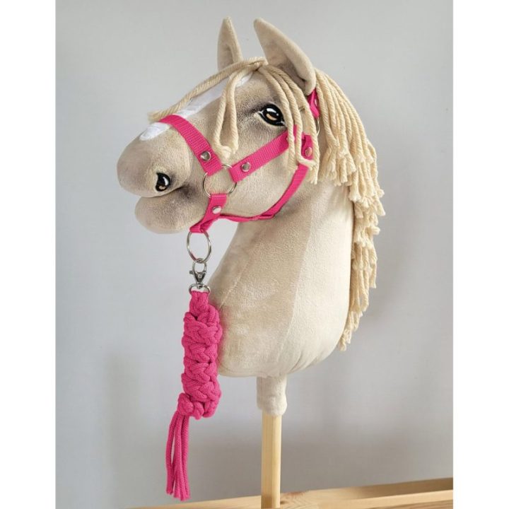 Hobby horse pavadys, pintas iš dvigubos virvės, tamsiai rožinis - Super Hobby Horse