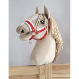 Hobby horse apynasris (kantaras) A3, reguliuojamas, raudonas su baltu kailiuku - Super Hobby Horse