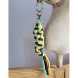 Hobby horse pavadys, pintas iš dvigubos medvilninės virvės, geltonas, mėtų spalvos ir rudas - Super Hobby Horse