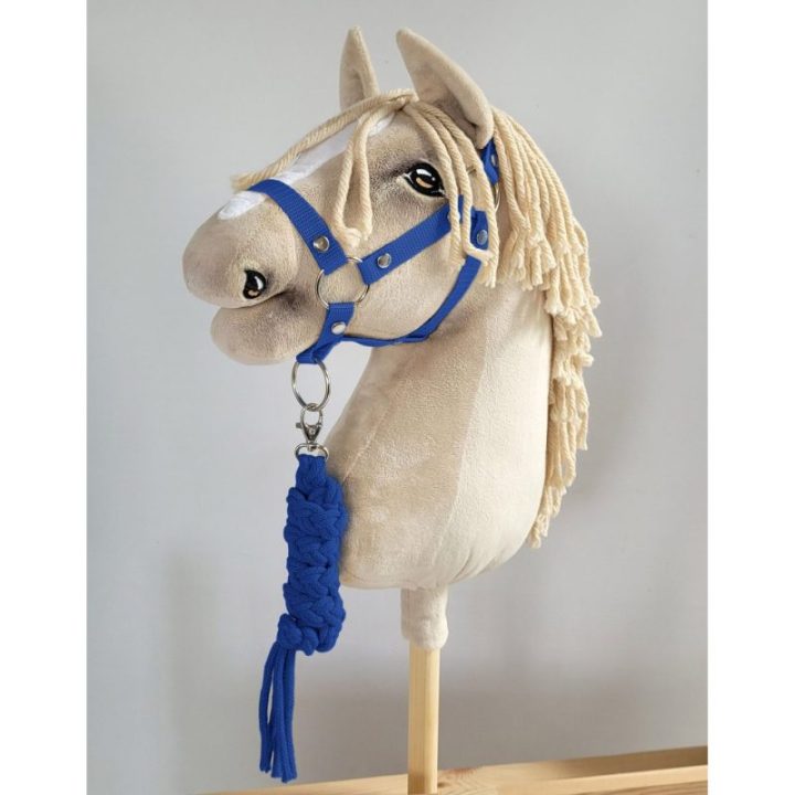 Hobby horse pavadys, pintas iš dvigubos virvės, mėlynas - Super Hobby Horse