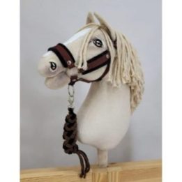 Hobby horse apynasris (kantaras) su pavadžiu, A3, juodas su juodu kailiuku, pavadys juodas ir rudas - Super Hobby Horse