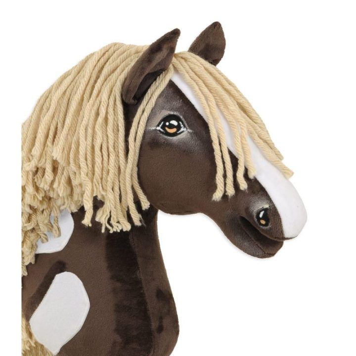 Hobby horse kaubojiško stiliaus žirgas ant lazdos A3, tamsiai bėras (tamsiai rudas) - Super Hobby Horse Premium