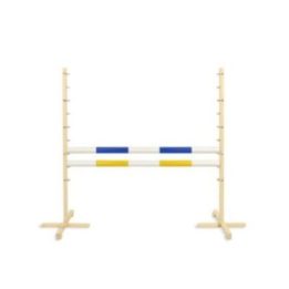 Hobby horse šuolių kliūtis 120 cm, su dviem kartelėmis, mėlyna ir geltona - Super Hobby Horse