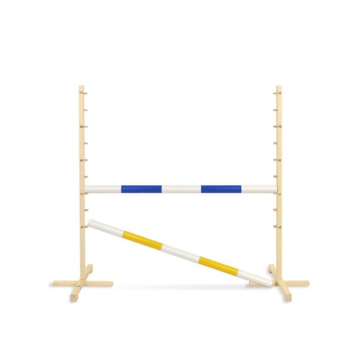Hobby horse šuolių kliūtis 120 cm, su dviem kartelėmis, mėlyna ir geltona - Super Hobby Horse