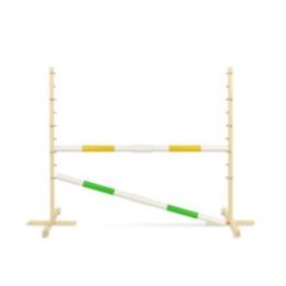 Hobby horse šuolių kliūtis 160 cm, 120 cm aukščio, dvi kartelės geltona ir žalia - Super Hobby Horse