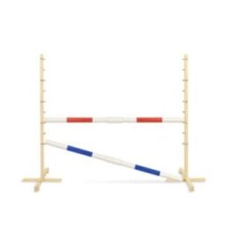 Hobby horse šuolių kliūtis 160 × 120 cm, 2 kartelės, raudona ir mėlyna - Super Hobby Horse
