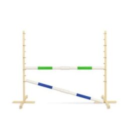 Hobby horse šuolių kliūtis su dviem kartelėmis, žalia ir mėlyna - Super Hobby Horse