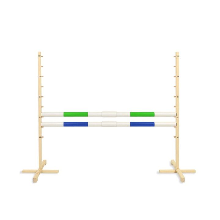 Hobby horse šuolių kliūtis su dviem kartelėmis, žalia ir mėlyna - Super Hobby Horse