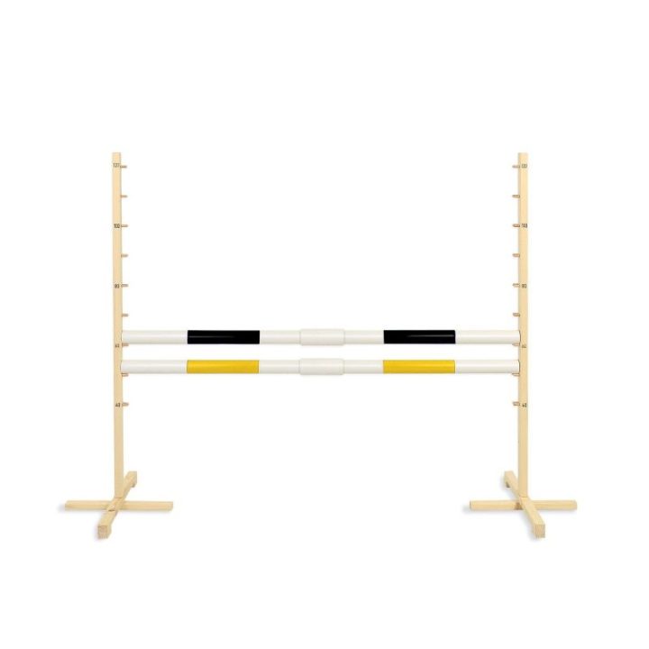 Hobby horse šuolių kliūtis su dviem kartelėmis, juodomis ir geltonomis - Super Hobby Horse