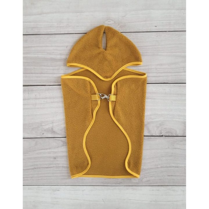 Hobby horse priedų komplektas: flisinė gūnia (balnatiesė) ir ausų gaubtai, A3, medaus geltonumo - Super Hobby Horse