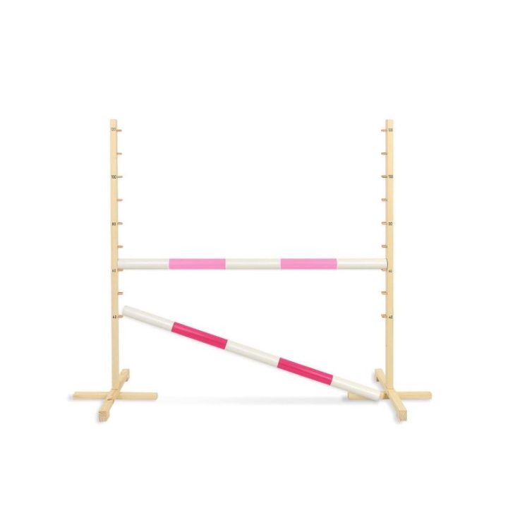 Hobby horse šuolių kliūtis 120 cm su dviem kartelėmis, šviesiai rožinė ir rožinė - Super Hobby Horse