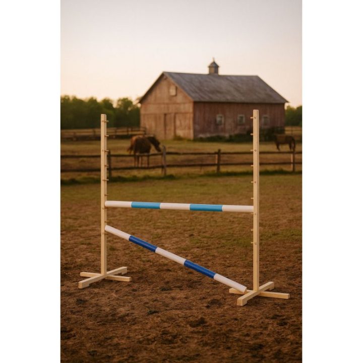 Hobby horse šuolių kliūtis su dviem kartelėmis, šviesiai mėlyna ir mėlyna - Super Hobby Horse