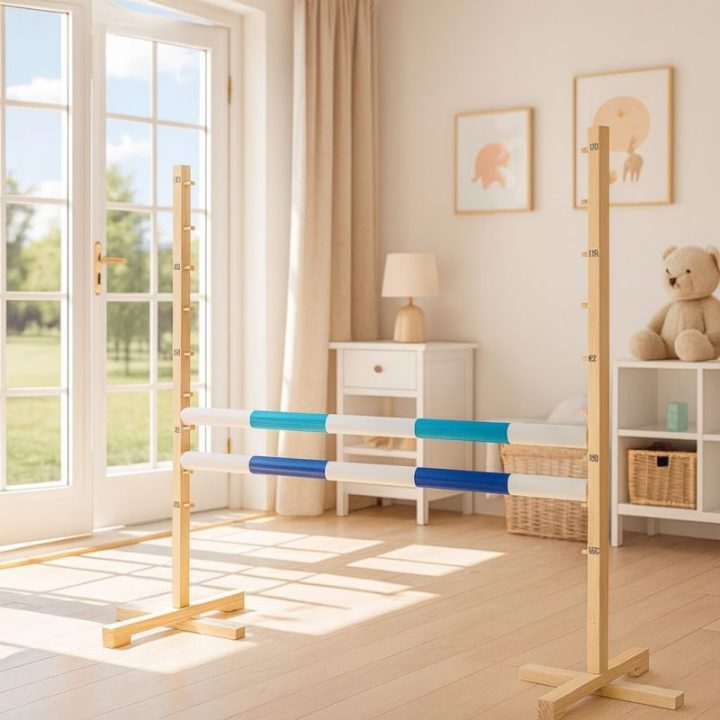 Hobby horse šuolių kliūtis su dviem kartelėmis, šviesiai mėlyna ir mėlyna - Super Hobby Horse