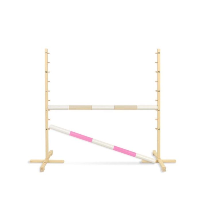 Hobby horse šuolių kliūtis 120 cm, 2 kartelės, smėlio / šviesiai rožinė - Super Hobby Horse