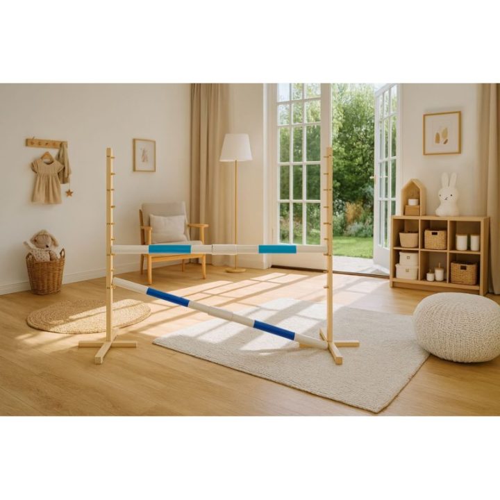 Hobby horse šuolių kliūtis, šviesiai mėlynos ir mėlynos kartelės - Super Hobby Horse