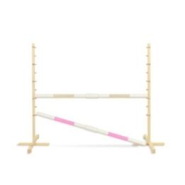 Hobby horse šuolių kliūtis su dviem kartelėmis, smėlio ir šviesiai rožinės spalvos - Super Hobby Horse