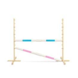 Hobby horse šuolių kliūtis su dviem kartelėmis, šviesiai mėlyna ir šviesiai rožinė - Super Hobby Horse