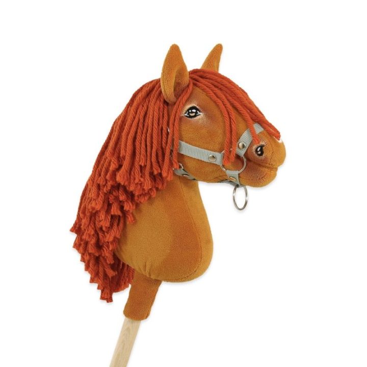 Hobby horse žirgas ant lazdos A4, sartas (rusvai rudas) - Super Hobby Horse Premium